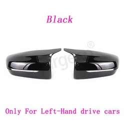 Carbon Fiber Rearview Mirror Cover Cap - M4 Style, Black (Black - 2pcs)