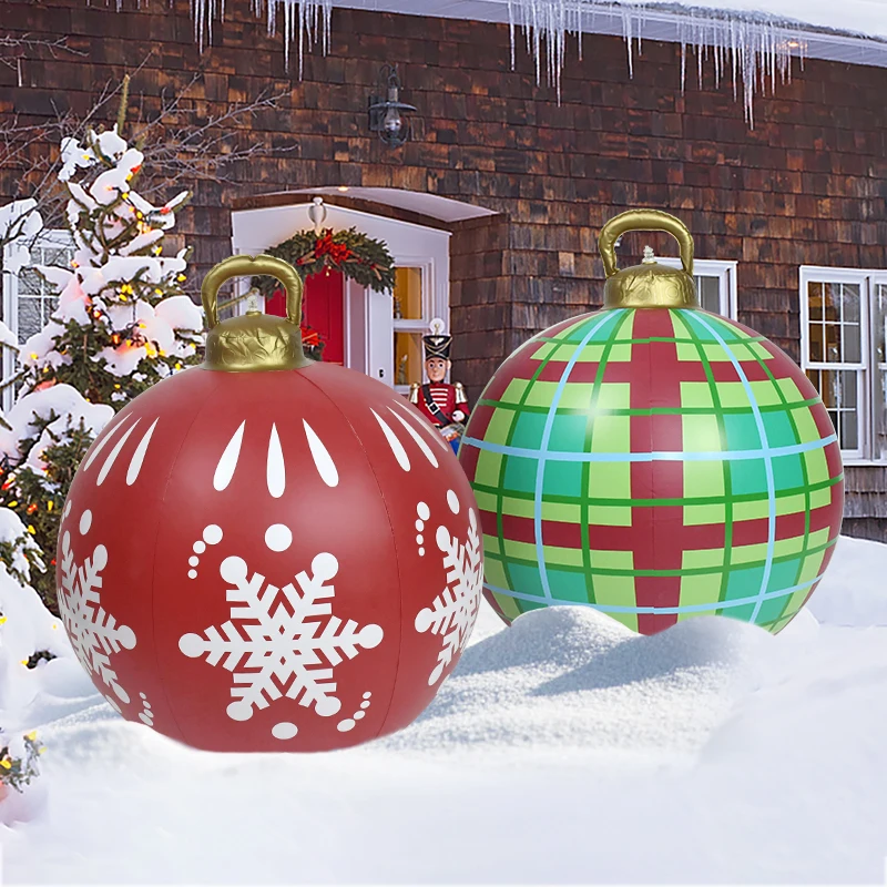 1pcs 60cm Christmas Printed Inflatable Balloon Waterproof Pvc Christmas