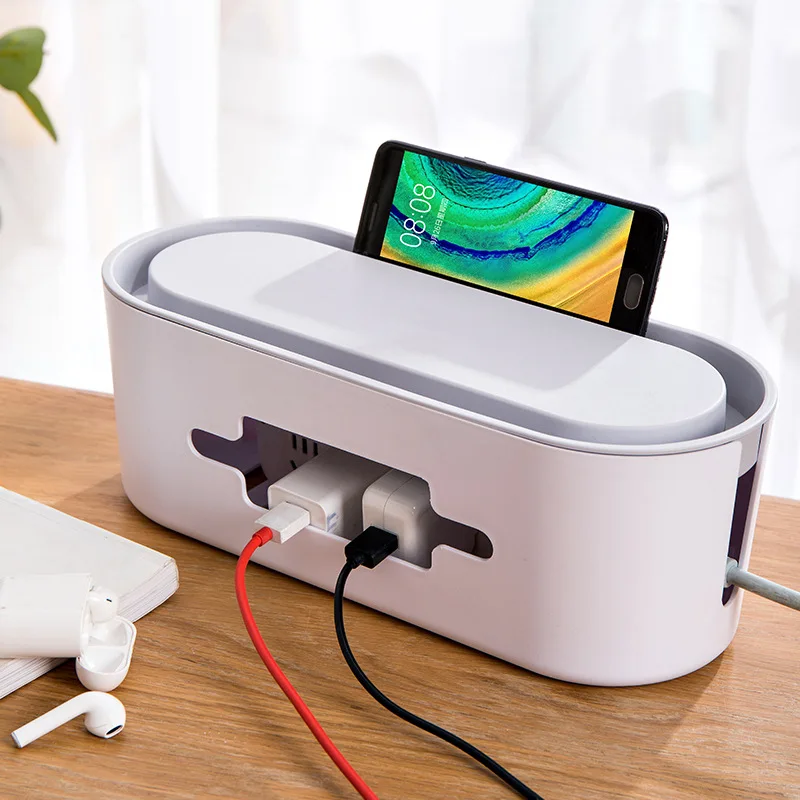 케이블 보관함 전원 스트립 와이어 케이스 방진 충전기 소켓 주최자 네트워크 라인 보관함 충전기 와이어 관리