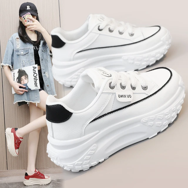 Zapatillas deportivas cómodas para mujer, zapatos informales a la moda con  plataforma antideslizante, para correr, novedad