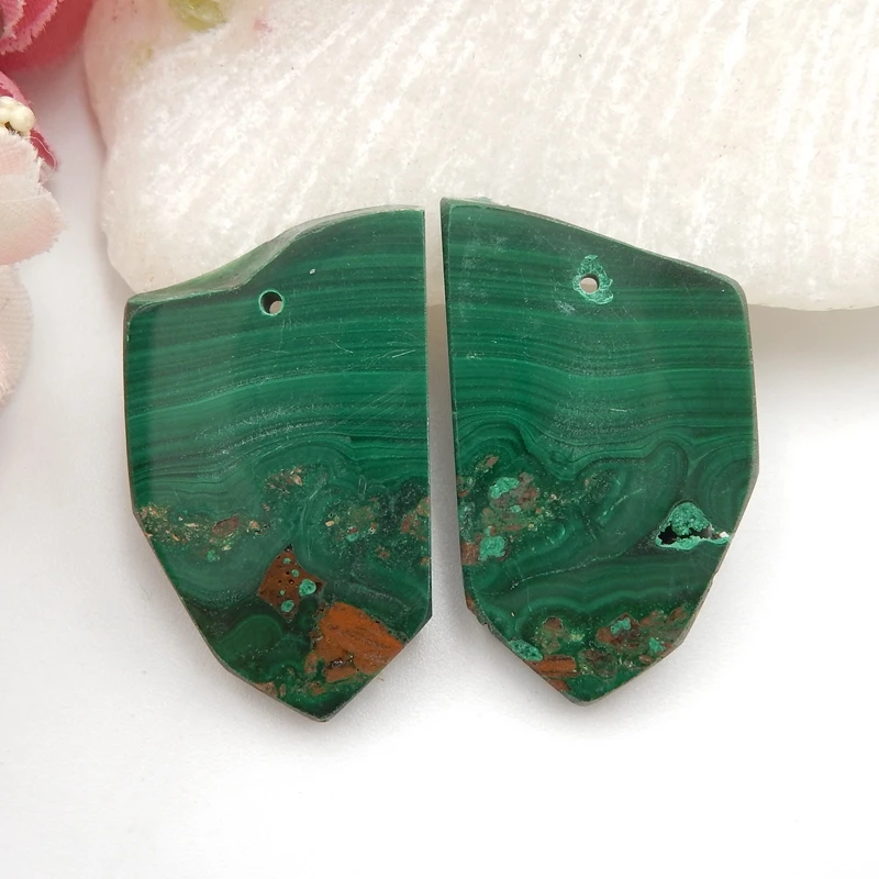 

Natural stone Malachite fashion woman earrings Bead Charms Women Earrings Jewelry Gift Gem Customized,29x17x3mm9g