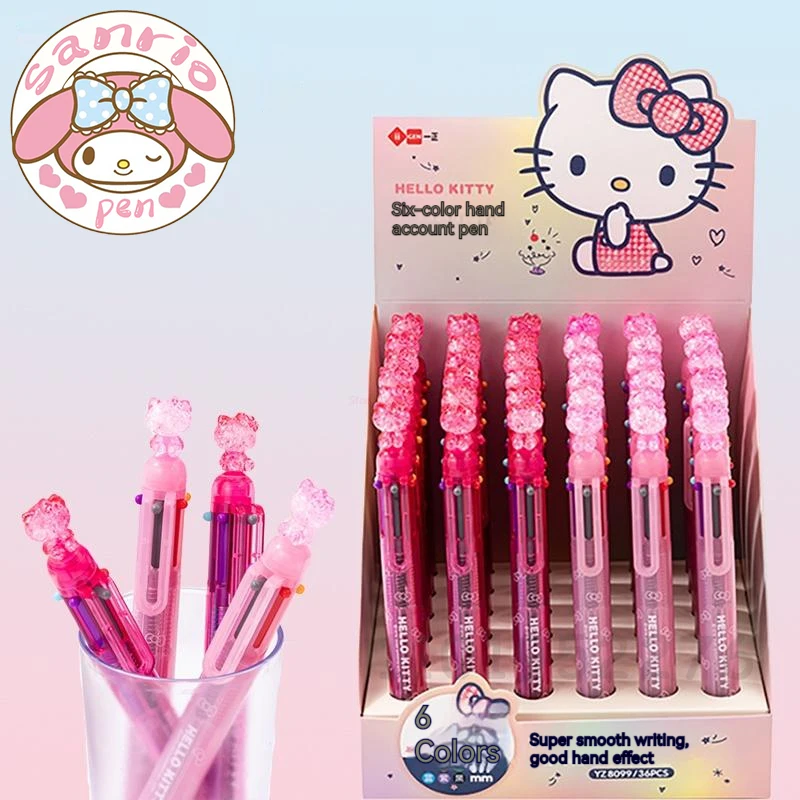 

36pcs Sanrio Hello Kitty 6colors Ballpoint Pen Kawaii Stationery Student Write Gel Pen School Office Supply Stationery Wholesale
