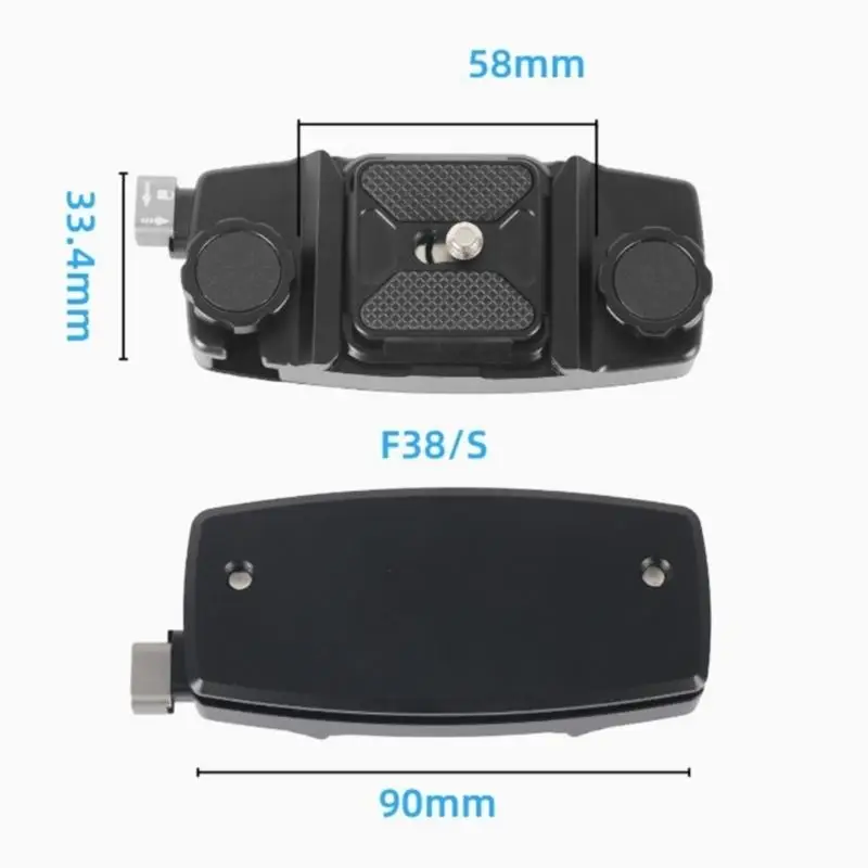 R53C 알루미늄 카메라 배낭 스트랩 마운트(1/4 나사 포함) DSLR 카메라 삼각대 안정기용 퀵 릴리스 카메라 마운트