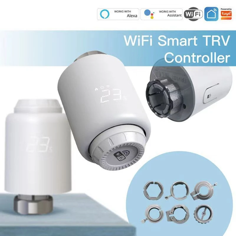 

Tuya Wifi Thermostatic Radiator Valve Smart Plastic For Google Home Yandex Alic Voice Control