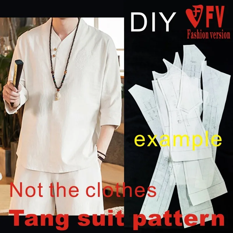 Clothing Pattern Men's Linen Tang Suit Top Sewing Drawing 1:1 Physical Pattern ATZ-4