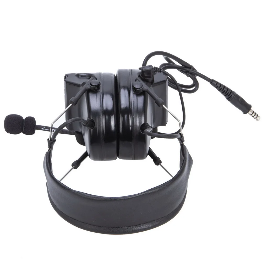 U94 PTT+black Tactical Headset and Noise Reduction Hearing Protection Shooting Headphone for Walkie Talkie Icom V8 V80 V82