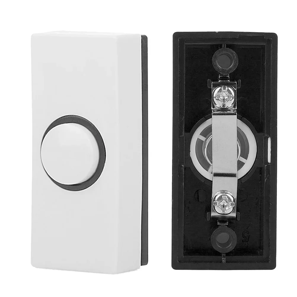 Plastic Hard Wiring Press Button Press Button Push Press White 86MMX37MMX22MM Chime Bell Door Bell Inserts Wall 2