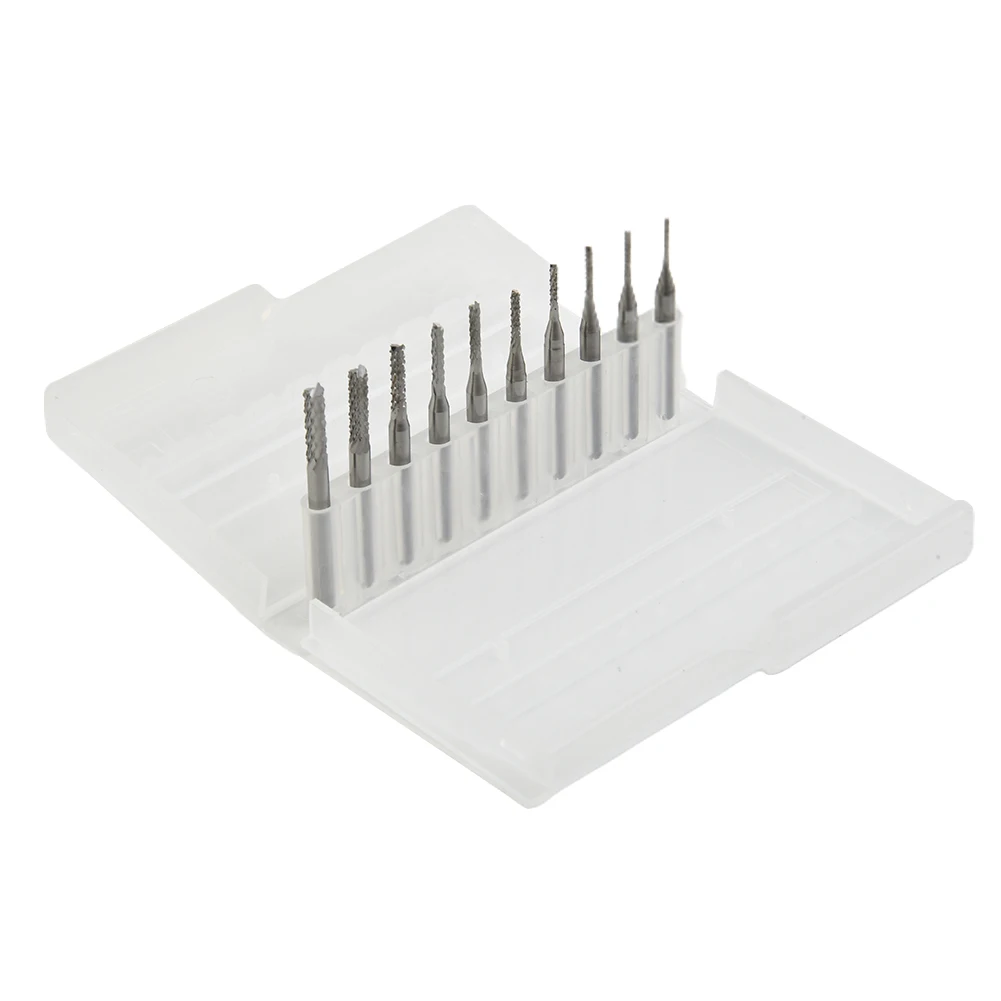

10PCS 0.8-3.175mm PCB Engraving Drill bit End Mill Tool Cemented carbide Remover 1/8" Set Cutter CNC Kit Brand new