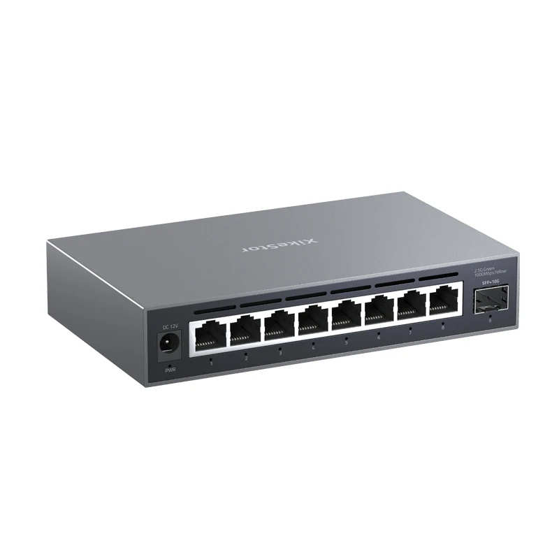 XikeStor 2.5G 심플 매니지드 8포트 2.5G RJ45 1포트 10G SFP+ VLAN/포트 통합 원클릭 레스트