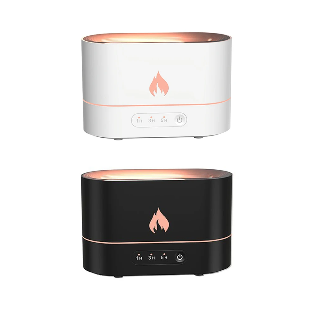 타이머가 있는 250ml 디퓨저 가습기, 불꽃 아로마테라피 디퓨저, 스파, 가정, 사무실, 요가, 침실, 체육관용 초저소음 가습기