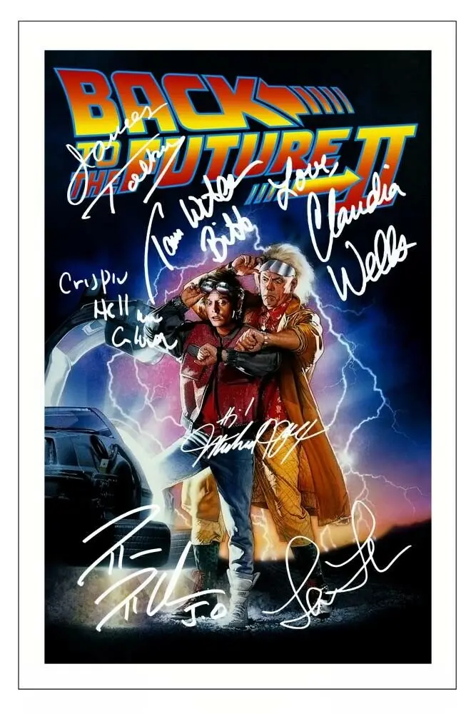 

BACK TO THE FUTURE 2 Cast Multi Signed Art Film Print Silk Poster Home Wall Decor
