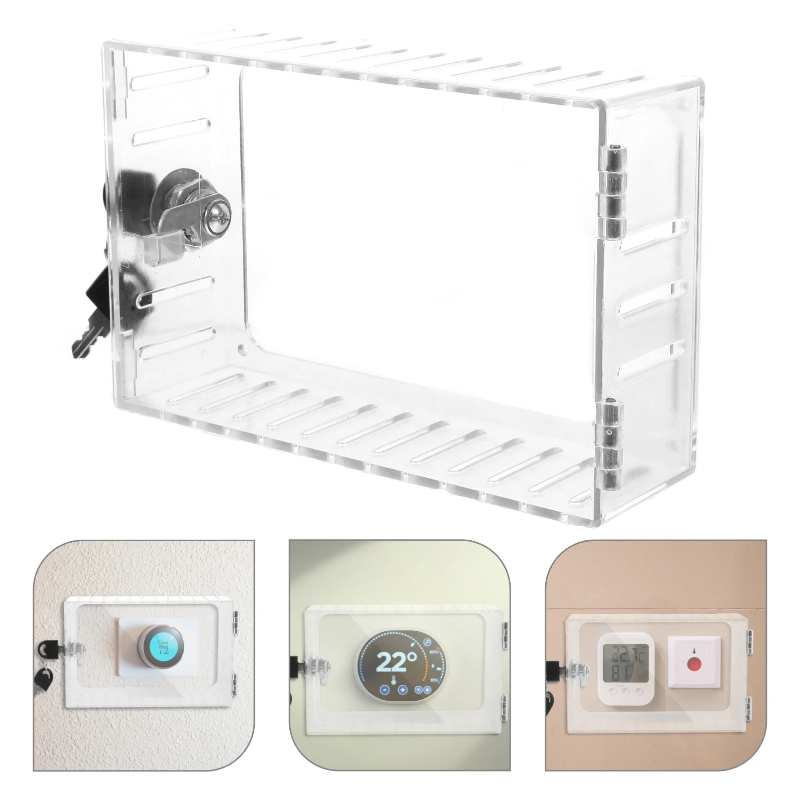 

Thermostat Lock Box Thermostat Cover Wall Thermostat Protective Box Lock Box with Keys