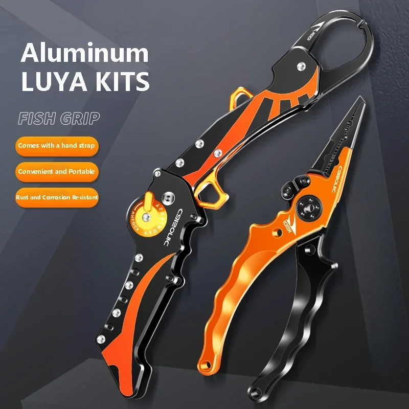 

Fishing Gripper Foldable Aluminum Alloy Stainless Steel Professional Fish Control Set Folding Plier Clip Controller Fishing Tool