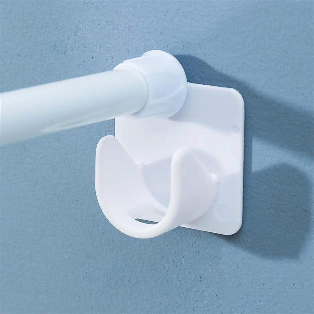 Curtain Accessories 2pcs Strong Curtain Rod Bracket Holders Hooks Self-adhesive Adjustable Punch-free Pole Support
