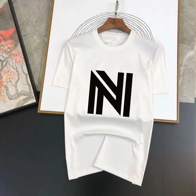 

Luxury Brand For Men's TShirt Summer 100% Cotton High Quality Letter N Printed Women's Short Sleeve T Shirt Street Fashion Top