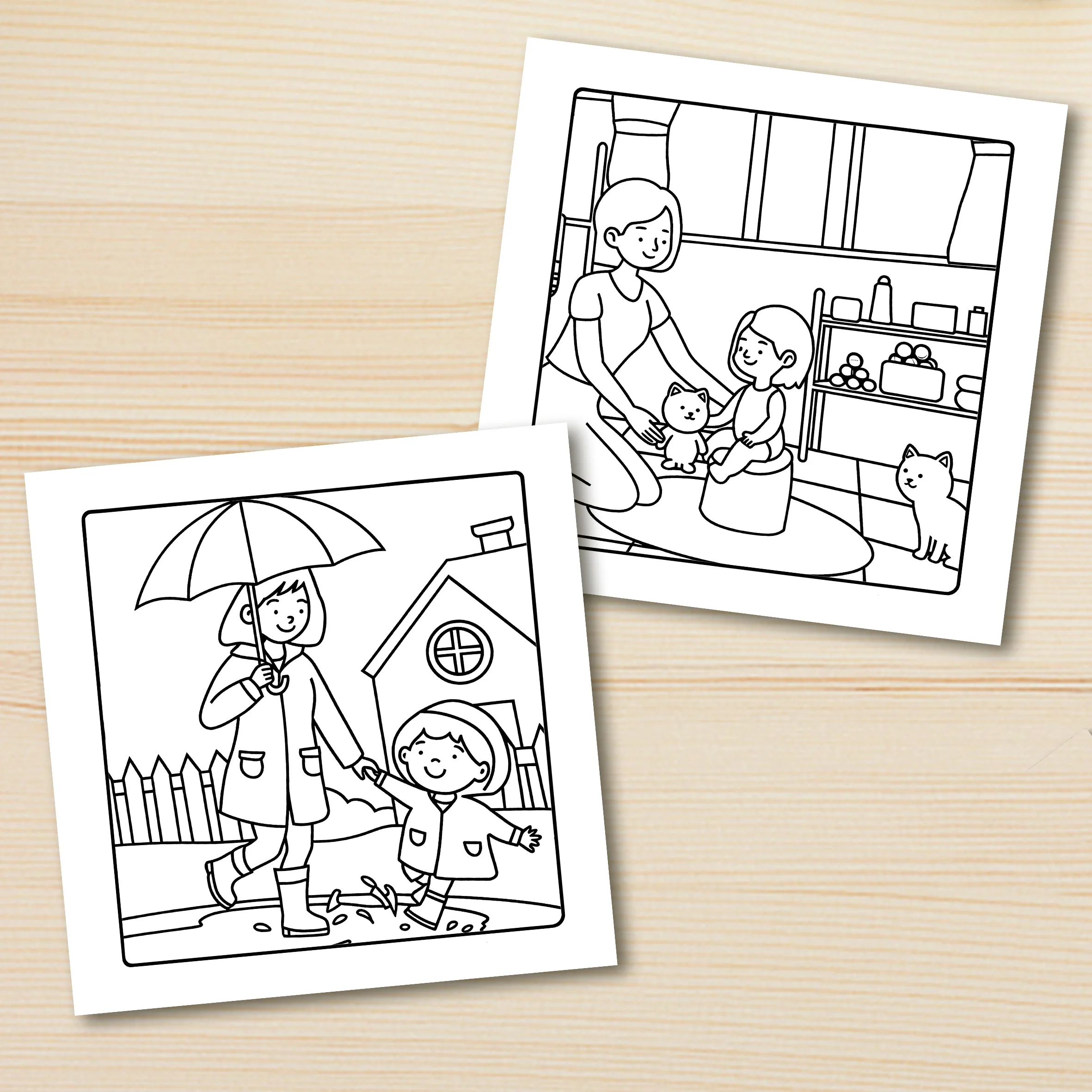 MOM MOMENTS : Coloring Book for Adults Featuring Cute Cozy Daily Activities for Relaxation (Cozy Spaces Coloring) 5