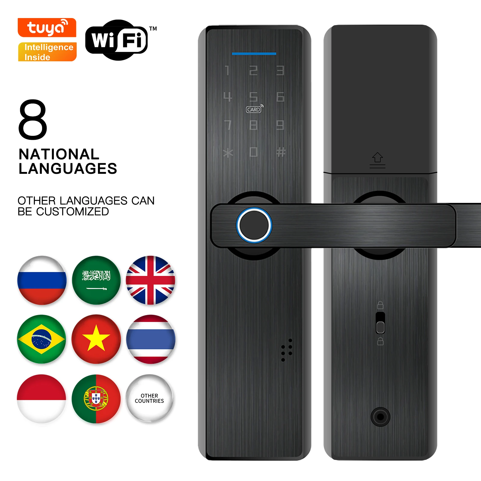 Tuya Wifi Biometric Fingerprint Smart Door Lock Remote Unlocking