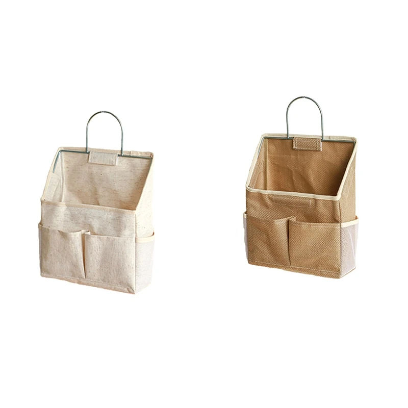 A01F-Hanging Storage Bag On Dormitory Wall Wall Door Wardrobe Desktop Fabric Bag CD Magazine Organization Basket