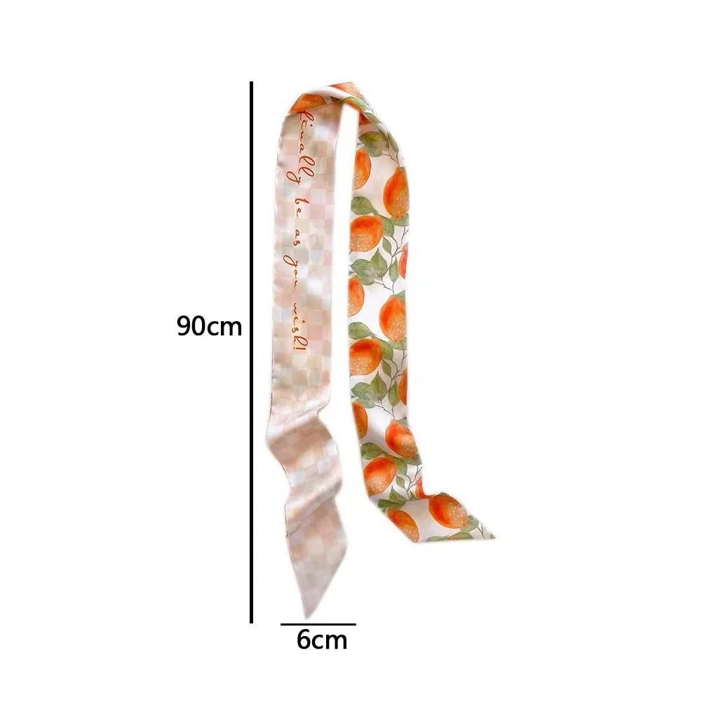 S0b02851572834f0d95665bf56286c747Q Fashion Hair Ribbon Summer Print Floral Silk Scarf Long Bow Korean Ponytail Holder Women Girls Head Hair Accessories Mallzona