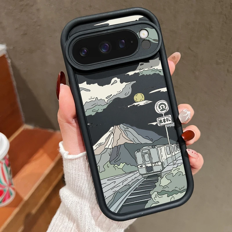 Landscape Pattern Shockproof TPU Silicone Case - Solid Color Protective Cover
