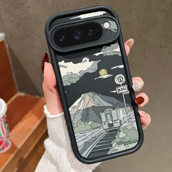 Landscape Pattern Shockproof TPU Silicone Case - Solid Color Protective Cover for Google Pixel 10 Pro (A653 Black)