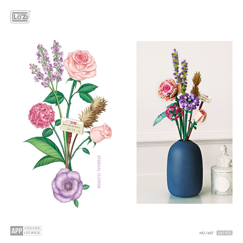 Set Fiori Da Costruzione PLAXSOON – 13 Bouquet Botanico Con 888 Pezzi, Regalo Creativo Per Adulti E Ragazzi, Collezione Da Esposizione