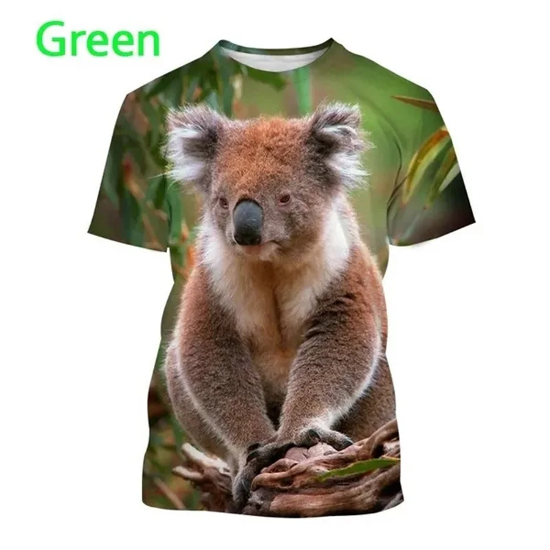 thumbnail image 1 of Camiseta con estampado 3D de animales y oso koala para hombre, camisetas con estampado de personalidad de Australia, camisetas unisex informales de manga corta para hombre, 1 of 5