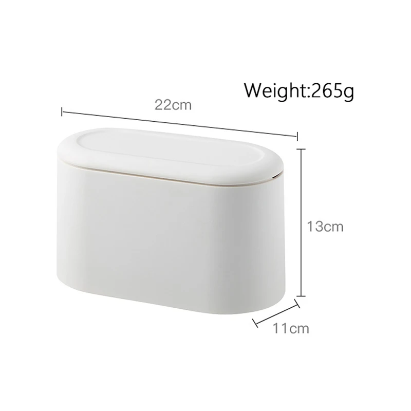 Desktop trash can trash can Simple Desktop Trash Bin Mini Durable Storage Bucket Can Automatic Pop-up Lid Dressing Tables Home Office Garbage Bucket