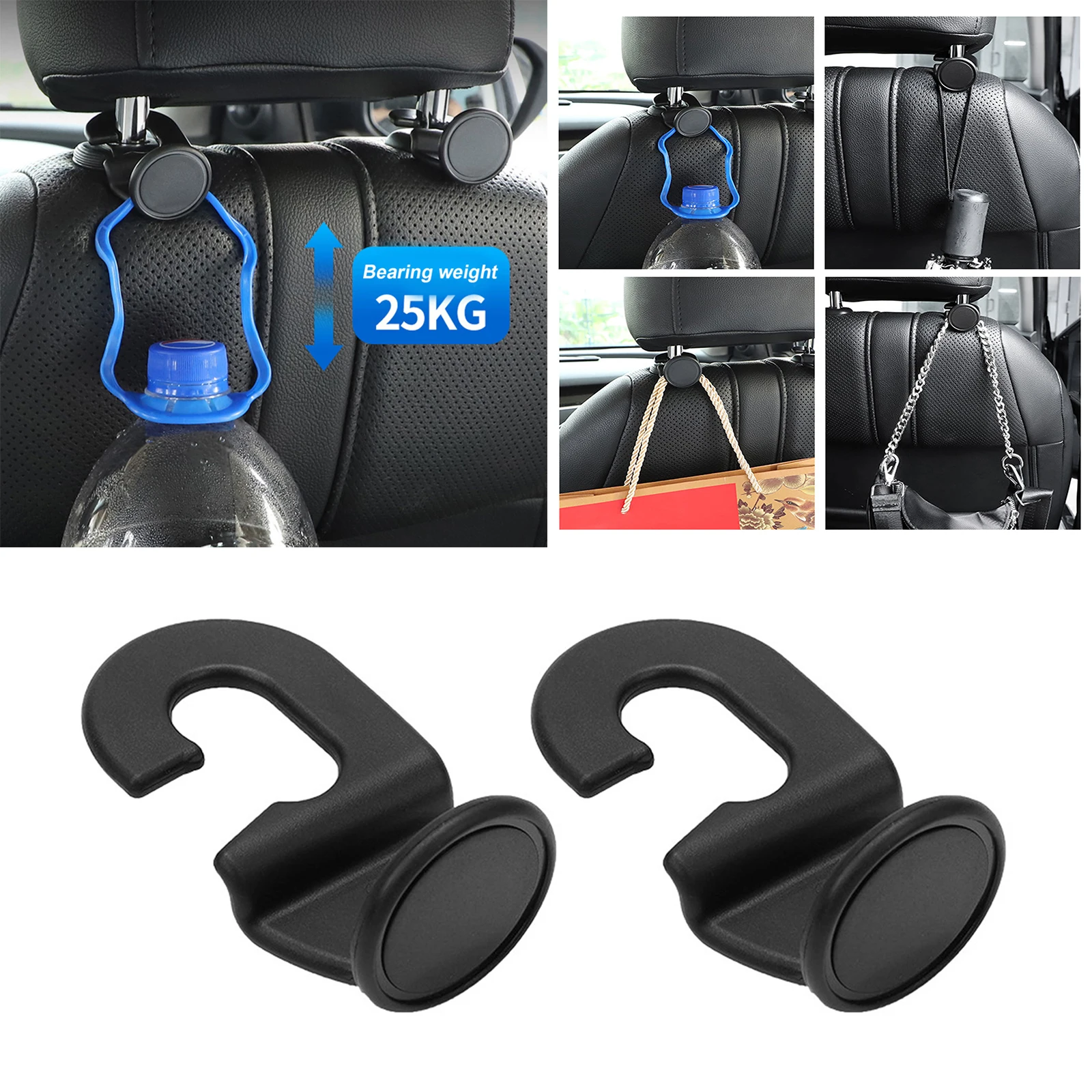 

2Pcs Car Multifunctional Seat Back Hook Universal Headrest Small Hook Interior Accessories Hanger Clothes Handbags Storage Hook