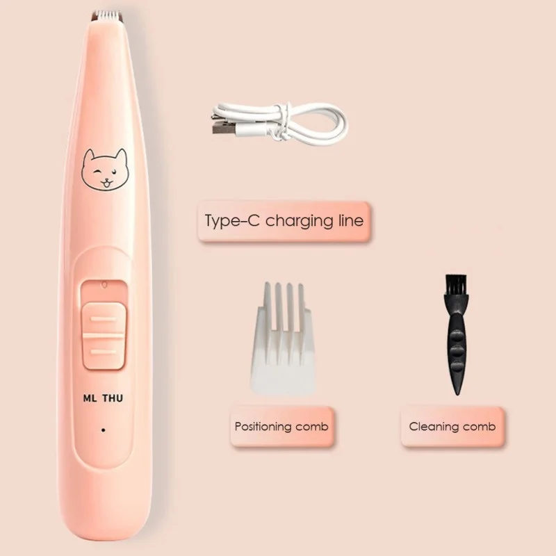 USB Rechargeable Dog Clippers Professional Pet Foot Hair Trimmer Dog Grooming Hairdresser Shear Ear Eyes Hair Cutter Machine