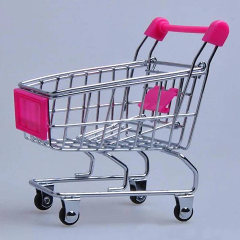 Supermarket Hand Trolley Mini Shopping Cart Desktop Decoration Create Handicraft Ornaments Storage Toy Gift New 2023 5