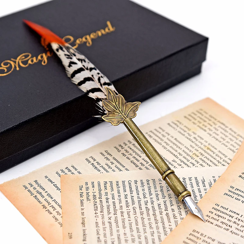 Feather Metal Dip Pen Set,Replaceable 3/Nib,Artist Signature