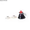 3Pcs 1:12 Miniature Coffee Pot & Cup Saucer Simulation Dollhouse Mini Furniture Toy Food Kitchen Food Play Doll House Accessory 2
