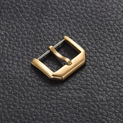 Stainless Steel Brushed Matte Watch Strap Buckle - Silver, Black & Gold (Gold - 18mm)