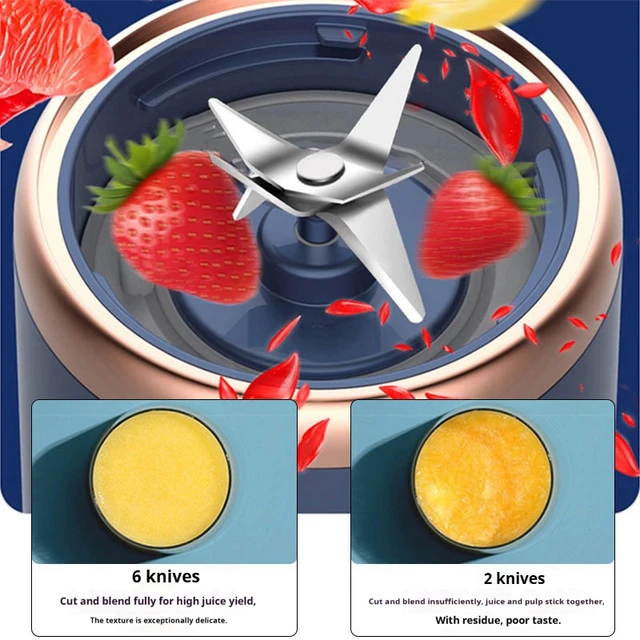 Mixeur Portable Électrique 6 Lames Multifonction pour Jus Frais, Smoothies, Glace Pilée et Préparation Culinaire 1