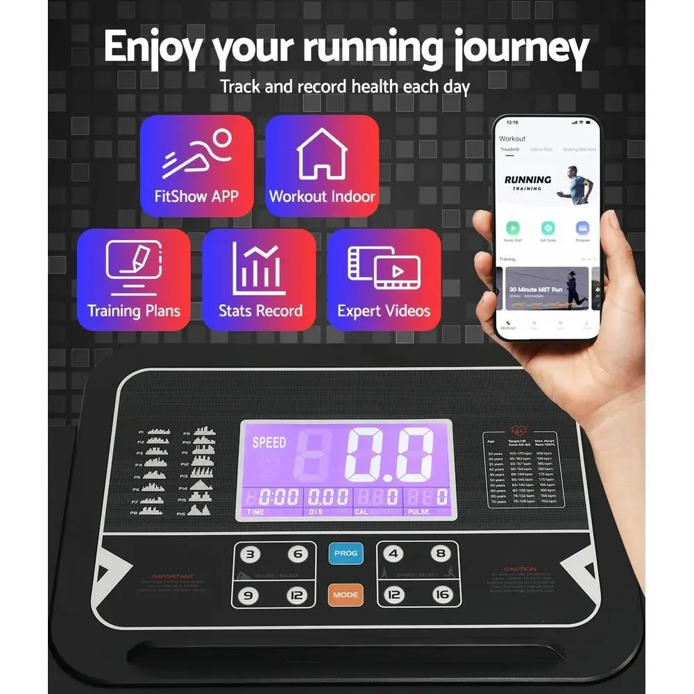 Everfit Electric Treadmill with Auto Incline-Home Gym Fitness Machine 520mm