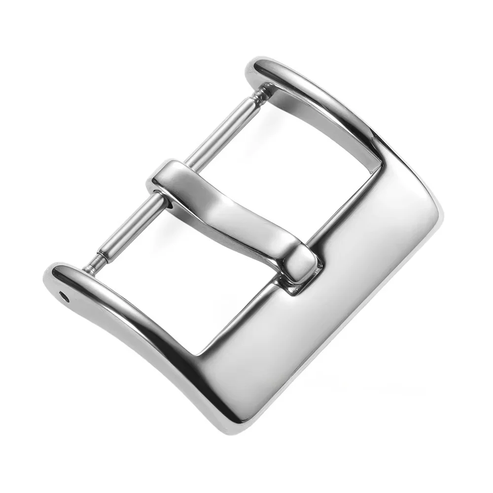 Premium Metal Watch Band with Square Buckle - Polished & Matte Finish in Silver & Black