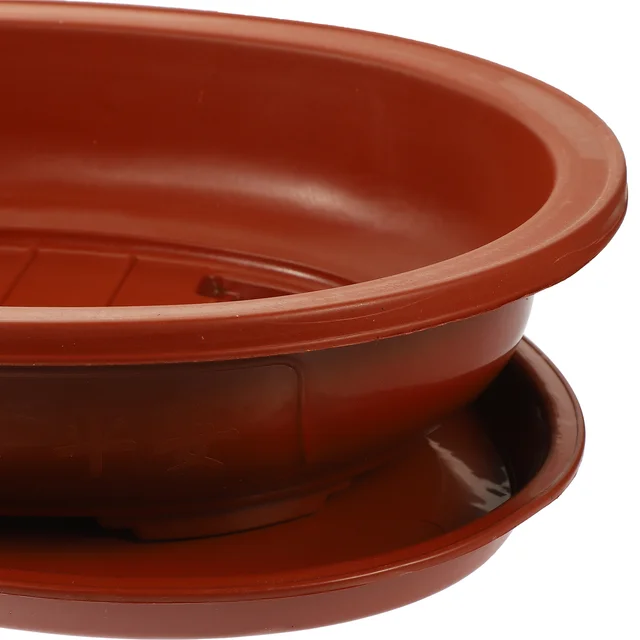 Háztartási Ültetvényes Edény Virág Ültetési Konténer Orchidea Óvodai Edények Beltéri Ovális Dísz Virágcserapár Újrahasznosítható Nagy Bonsai Tartó - Image 5