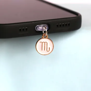 Ciondolo con tappo antipolvere per telefono cellulare per dodici costellazioni Accessori per telefoni cellulari Decorazione per pendente con tappo antipolvere con porta di tipo C 1