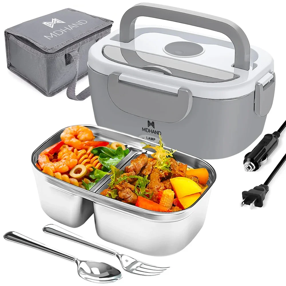 65W 1.5L 전기 도시락 식품 보온기 자동차 또는 가정용 휴대용 식품 히터 - 누출 방지, 트럭 운전사를 위한 점심 난방 전자레인지