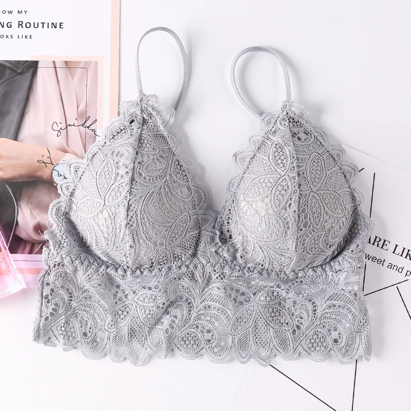 Floral Lace Bras for Women Sexy Lingerie Beauty Back Deep V