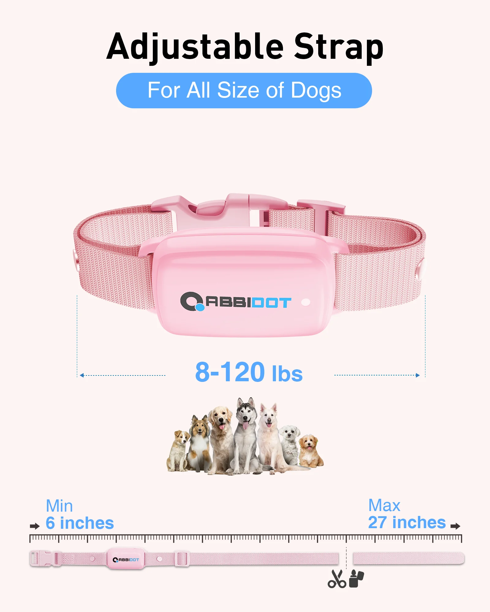 Collare Addestramento Cani ABBIDOT 2025, No Scossa, Con Vibrazione E Suono, Telecomando Fino A 1000m, Ricaricabile, Impermeabile, Per Cani Da 6 A 55 Kg