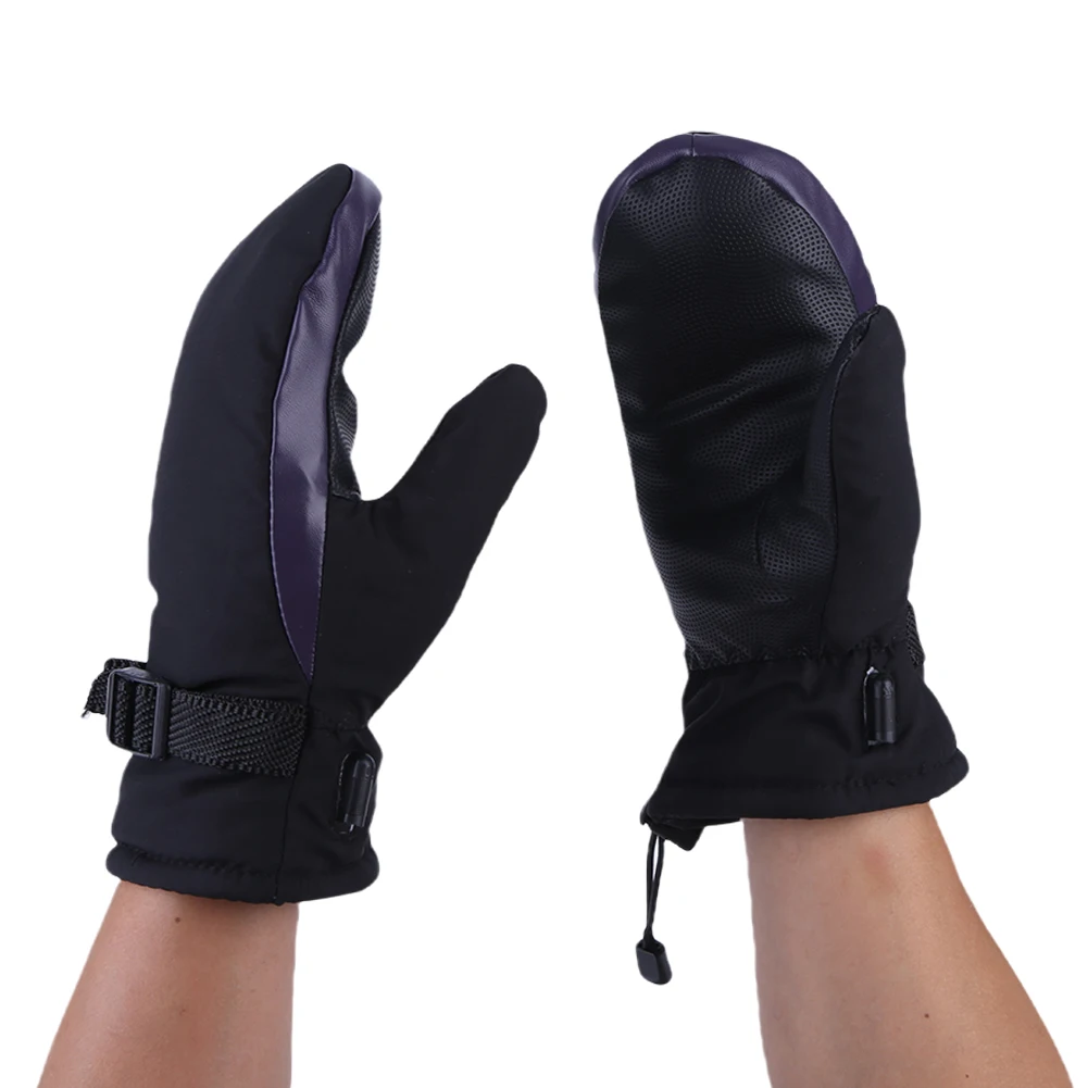 1 Pair Electric Heated Gloves Winter Cycling Motorcycle Moto Heating Gloves Warm Cold-Proof Rechargeable Thermal Skiing Mittens