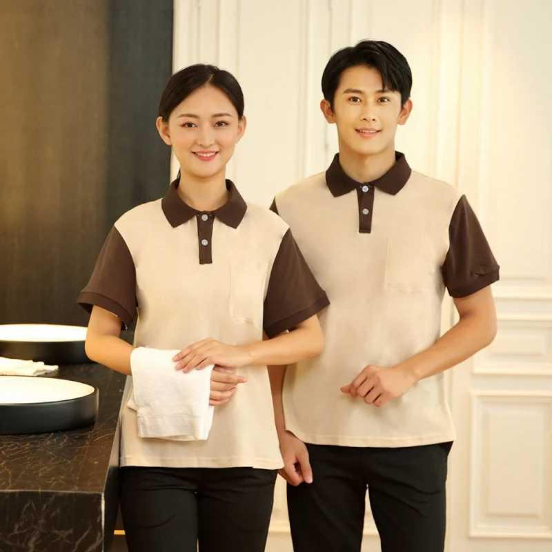 Cleaning Work Clothes Short Sleeve T-shirt Female Hotel Hotel Room Cleaner Summer Housekeeping Property PA Aunt cleaning work clothes short sleeve t shirt female hotel hotel room cleaner summer housekeeping property pa aunt