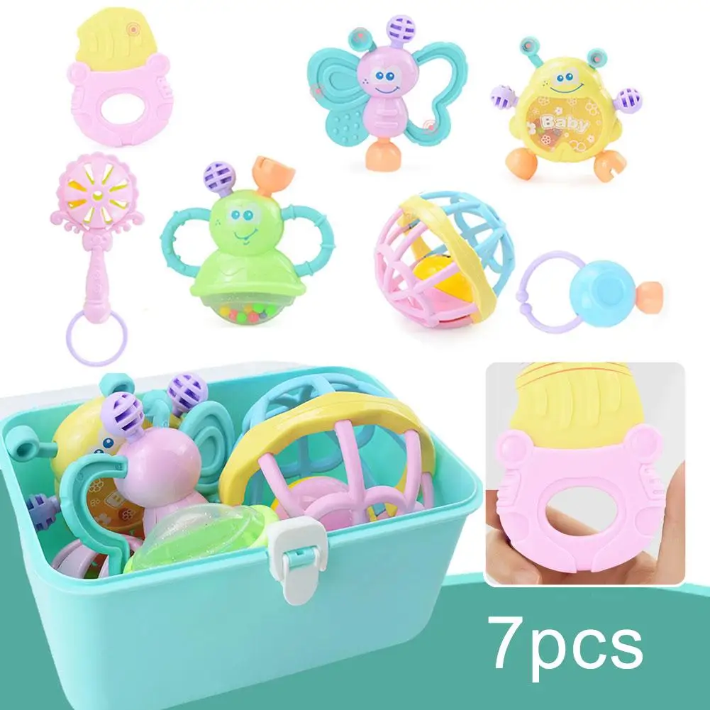 

Baby Rattle 0-12 Months Soft Bell Teethers Hand Shaking Crib Mobile Educational Toy For Children Set Gifts P5x5