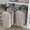 1pc retractable wardrobe hanging rod, drawer style storage rod, adjustable folding metal hanging rail, saving space 2