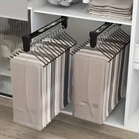 1pc retractable wardrobe hanging rod, drawer style storage rod, adjustable folding metal hanging rail, saving space 2