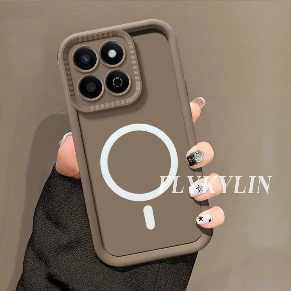 Magnetic Solid Color Soft Silicone Protective Phone Case