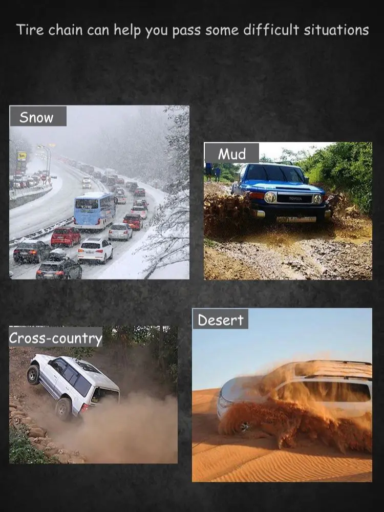 1pc Car Winter Snow Tire Steel Chain Vehicle Wheel Antislip Snow Chain