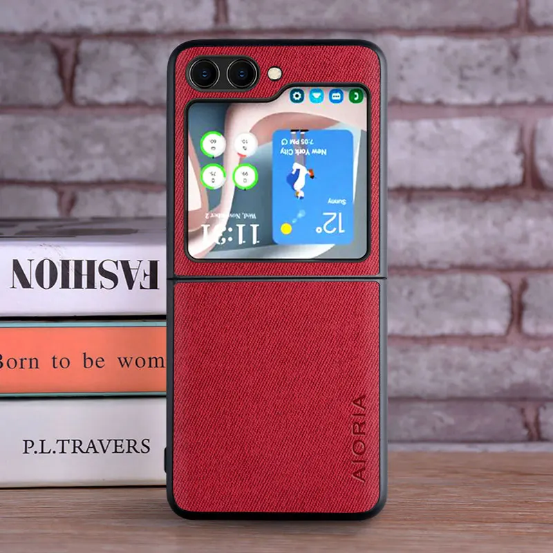 Étui pour Samsung Galaxy Z Flip 7 6 5 4 3 Z Flip7 5G coque textile de luxe housse en cuir funda pour samsung galaxy z flip 7 – Image 5